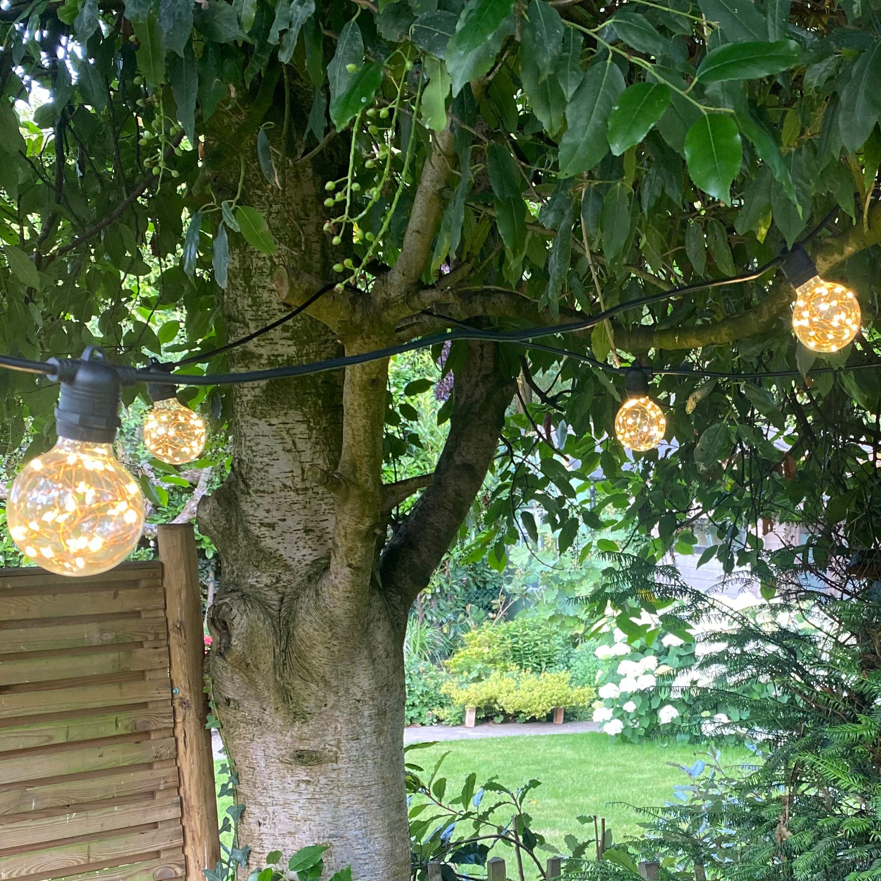 Marino Outdoor Fixed Cable String Lights with G80 copper wire bulbs - The Outside Lighting Specialists