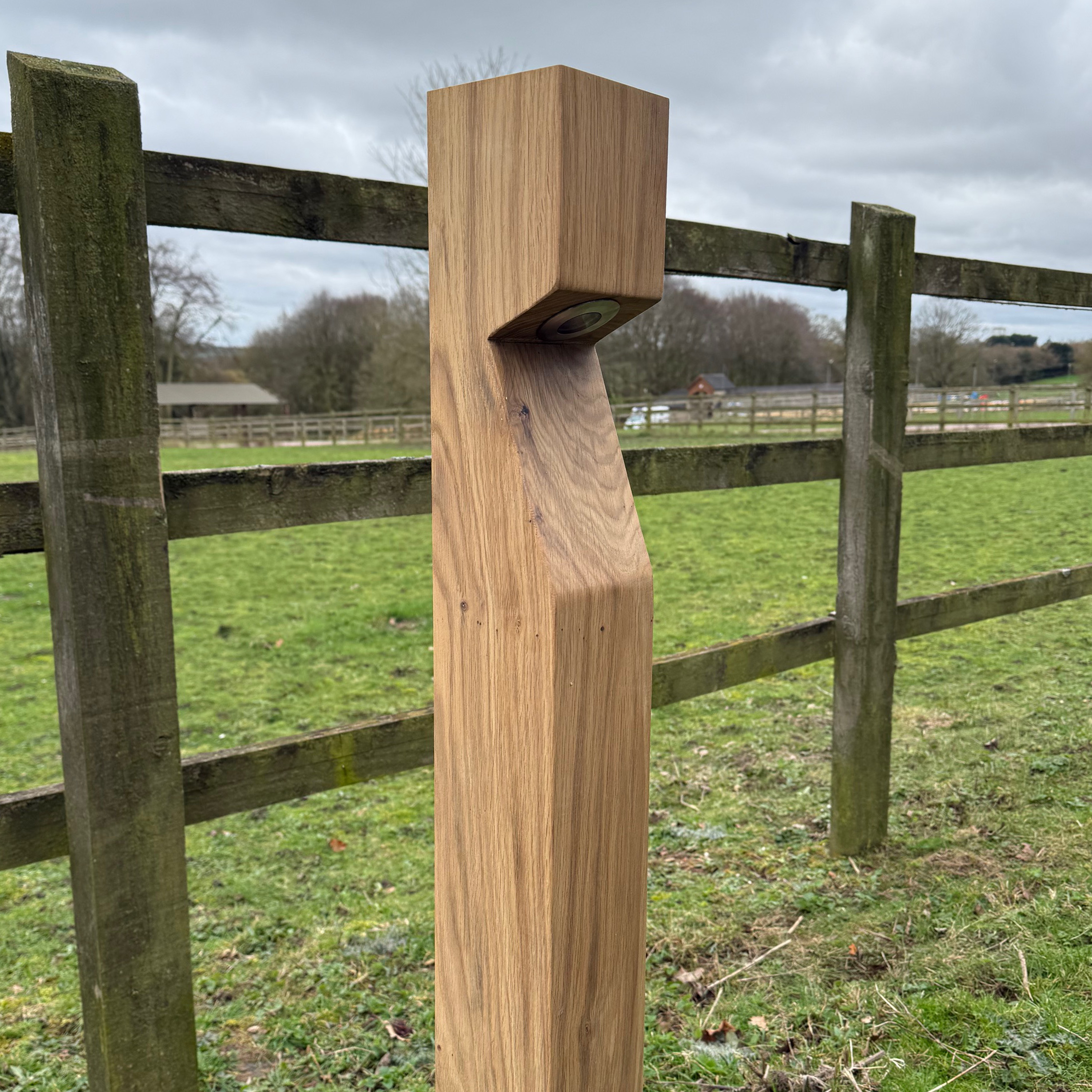 Coastal Oak Bollard Light – 230V, Directional Beam - The Outside Lighting Specialists