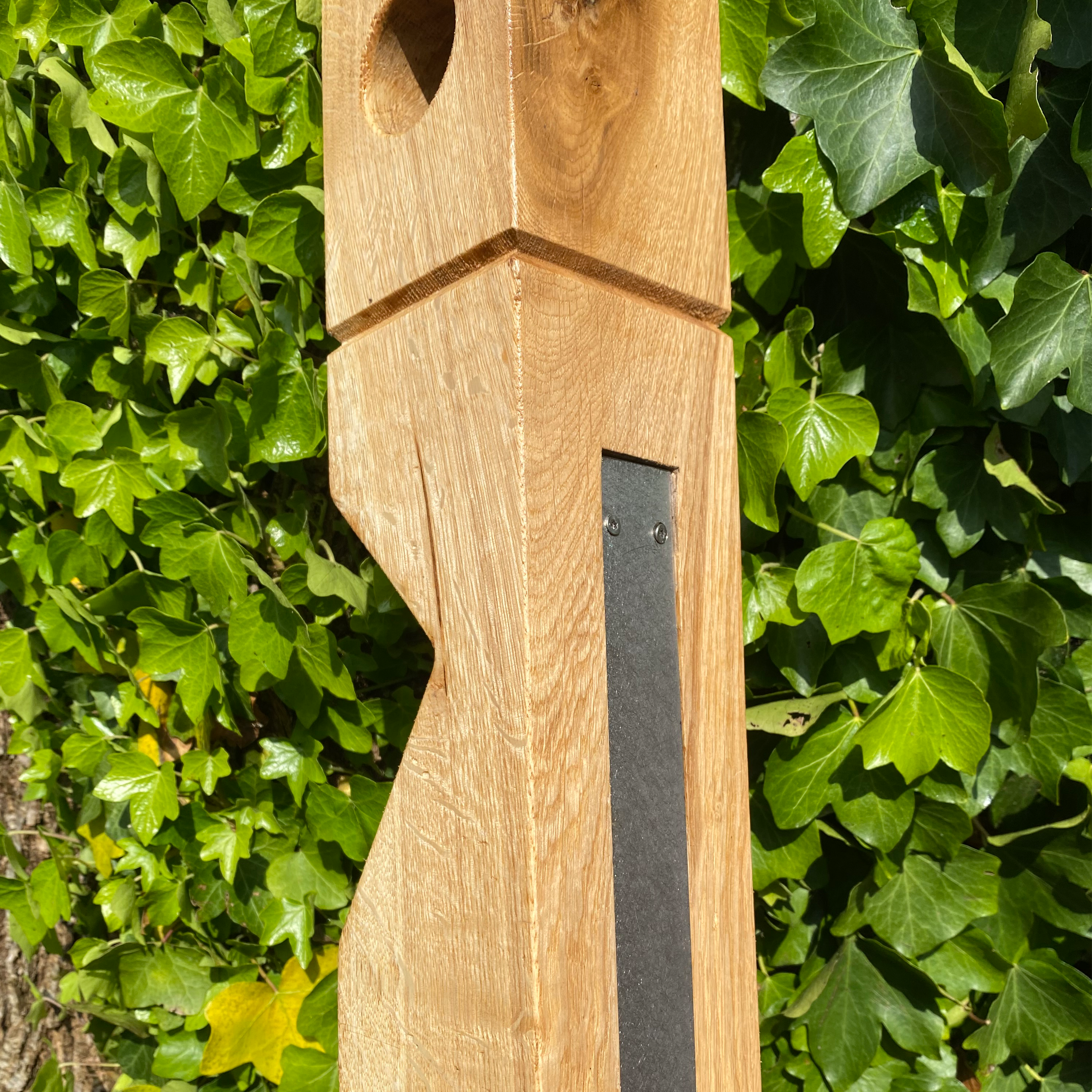 Bespoke Designs- Oak bollard with led lamp and rope holder - The Outside Lighting Specialists