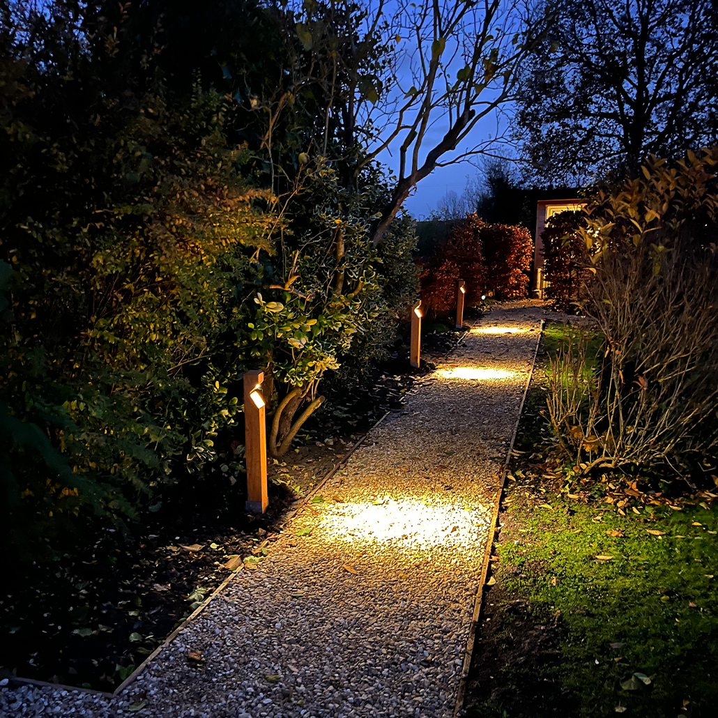 Solid Oak Bollard with 2w LED light - The Outside Lighting Specialists
