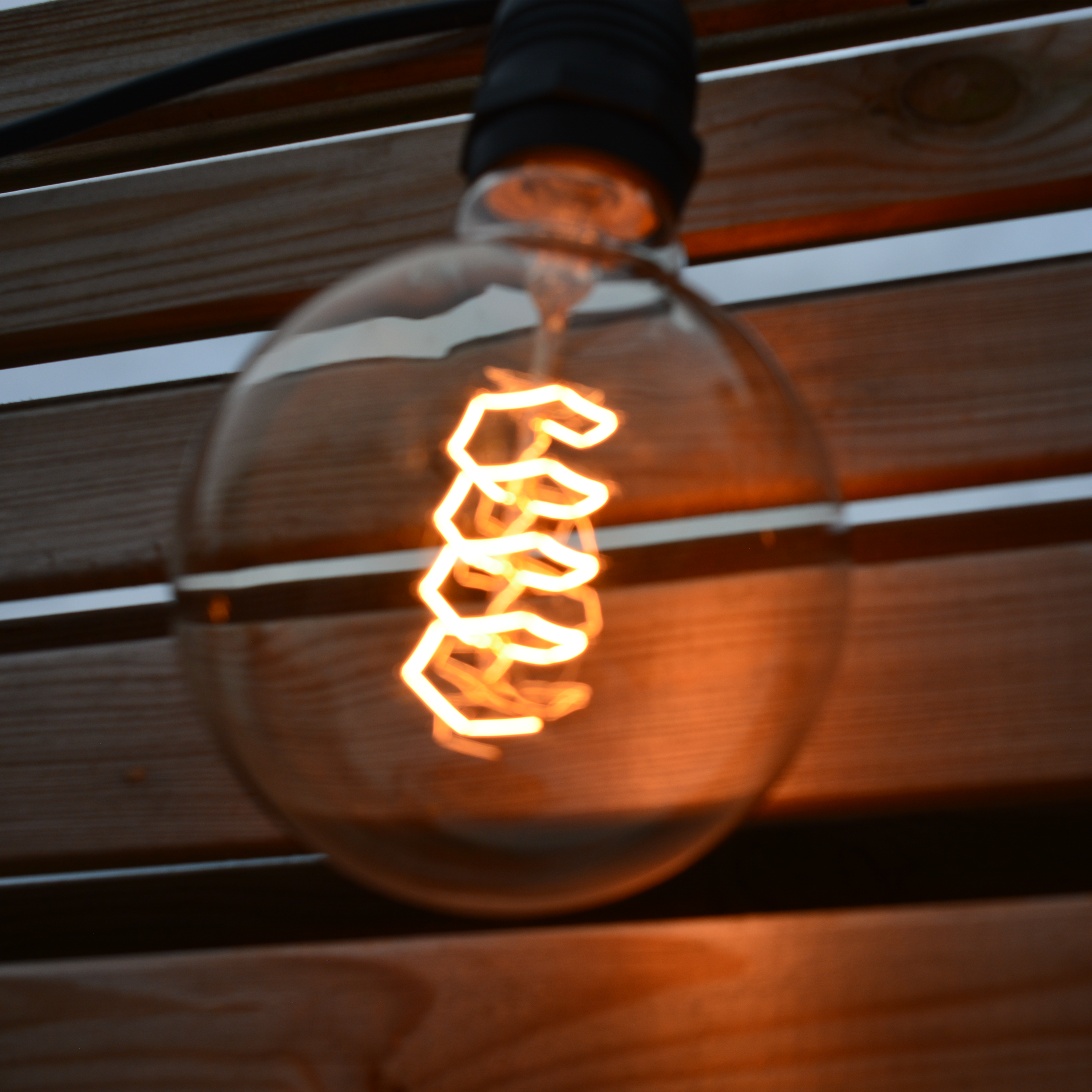 30m Connectable Outdoor String Lights - Pendant Sockets with 30 G95 led bulbs - The Outside Lighting Specialists