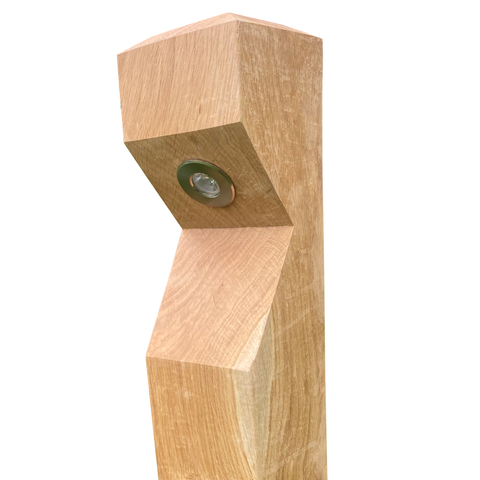 Solid Oak Bollard with 2w LED light - The Outside Lighting Specialists