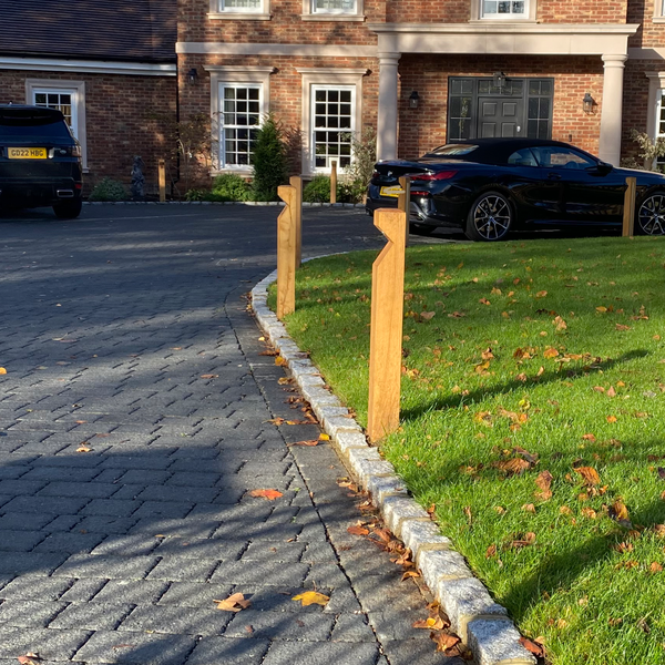 Solid Oak Bollard with LED light - Mains powered option available