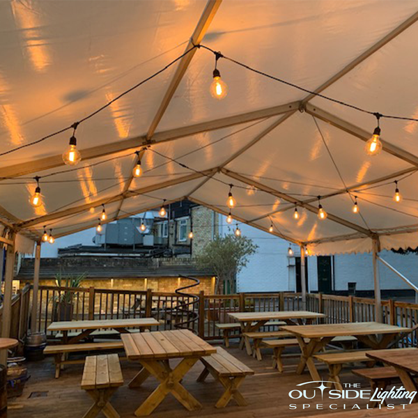 Marino Festoon with G80 Retro LED  String Lights - The Outside Lighting Specialists