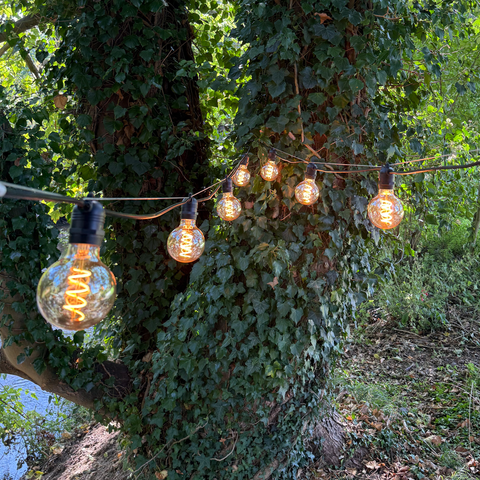 Azur Festoon with G80 Retro filament bulbs