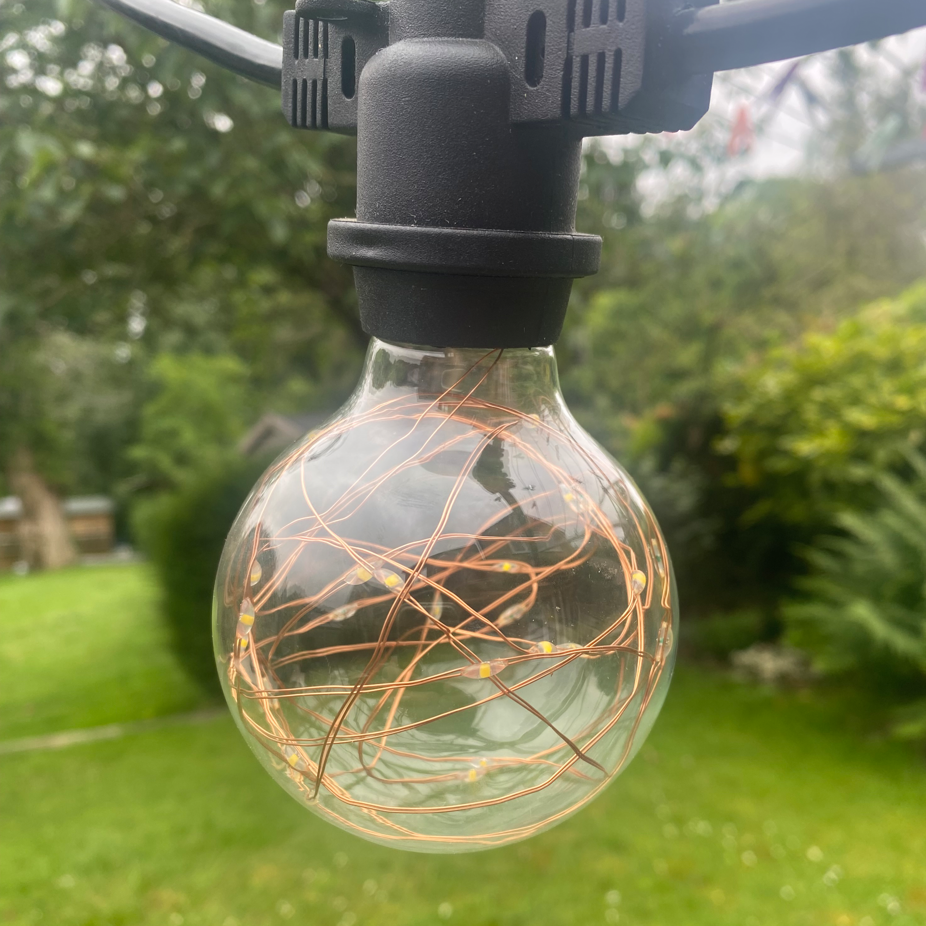 Marino Outdoor Fixed Cable String Lights with G80 copper wire bulbs - The Outside Lighting Specialists