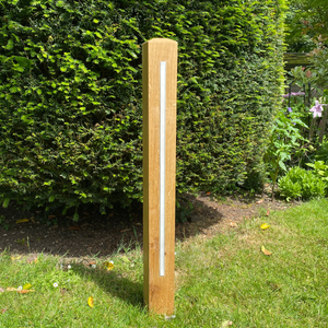 Solid Oak linear Bollard light - The Outside Lighting Specialists