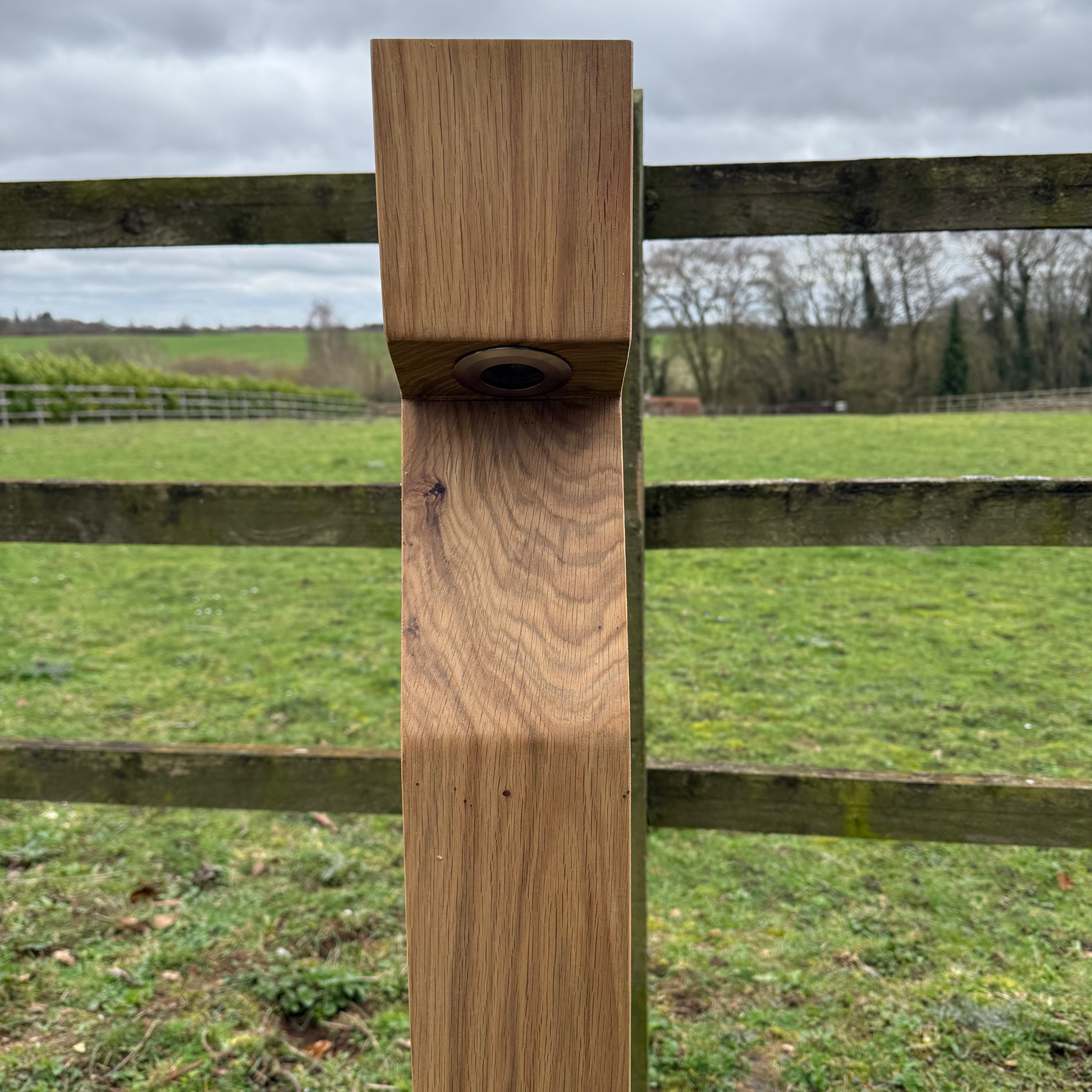 Coastal Oak Bollard Light – 230V, Directional Beam - The Outside Lighting Specialists