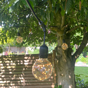 Marino Outdoor Pendant Cable String Lights with G80 copper wire bulbs - The Outside Lighting Specialists