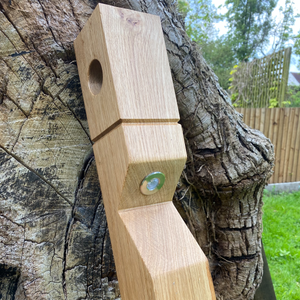 Bespoke Designs- Oak bollard with led lamp and rope holder - The Outside Lighting Specialists