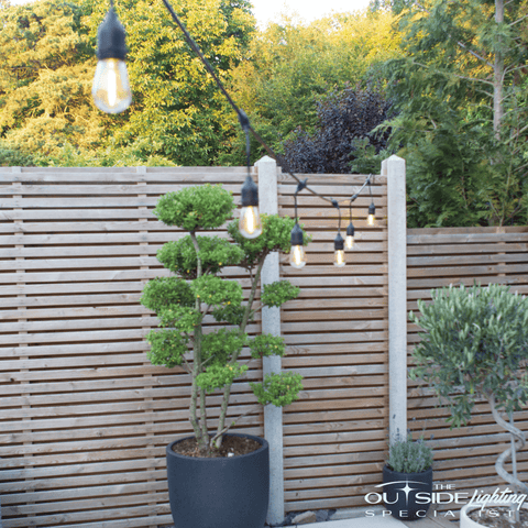 Connectable Outdoor Pendant Cable with 15 LED bulbs per 10m - The Outside Lighting Specialists