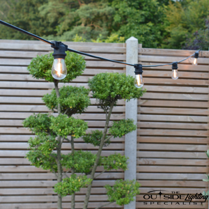 50m Outdoor Fixed Cable with 75 LED bulbs -extendable - The Outside Lighting Specialists