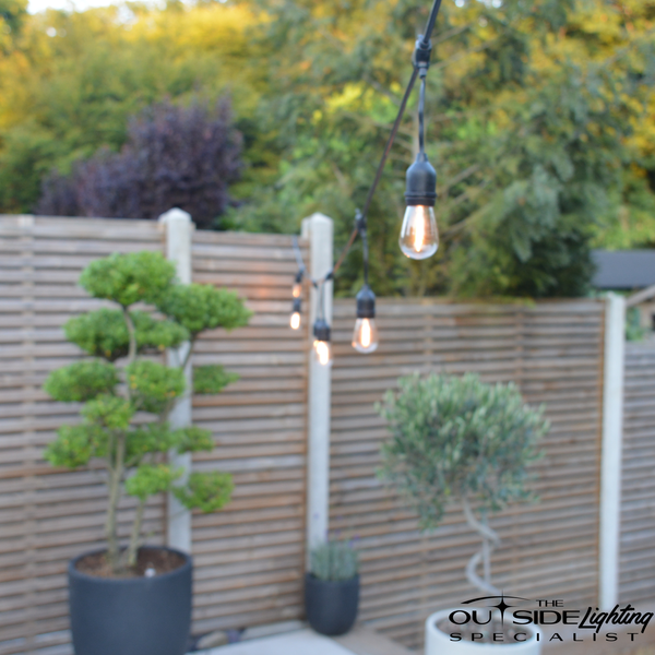50m  Outdoor Pendant Cable with 75 LED bulbs - Extendable - The Outside Lighting Specialists
