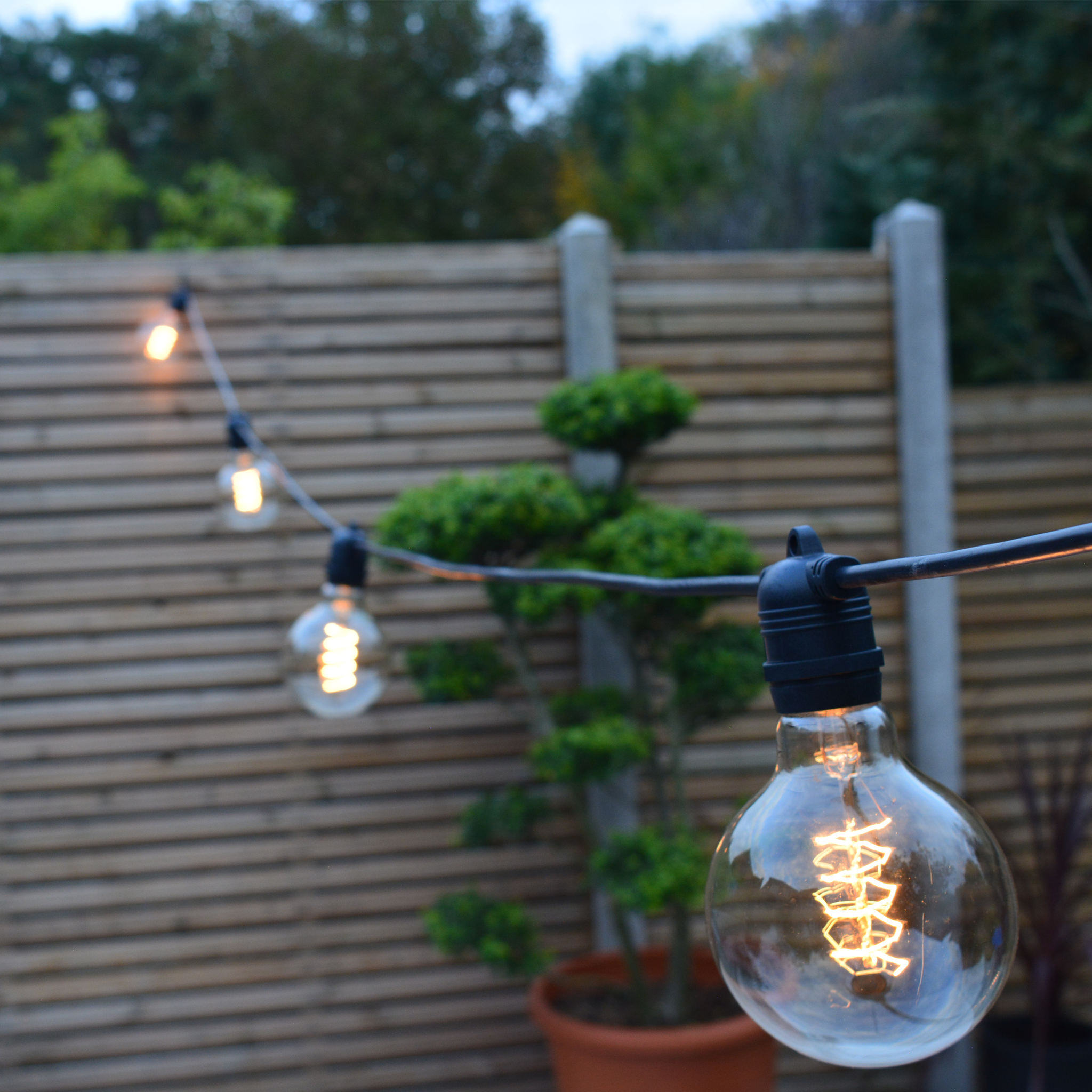 30m G95 String Lights - Fixed Sockets - The Outside Lighting Specialists
