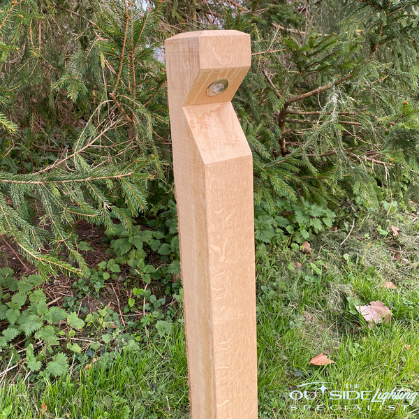 Complete 8 Oak Bollards with recessed LED light system - The Outside Lighting Specialist Ltd