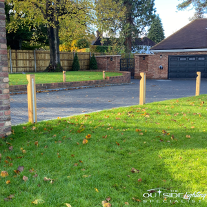 Complete 4 Oak Bollards with recessed LED light system - The Outside Lighting Specialists
