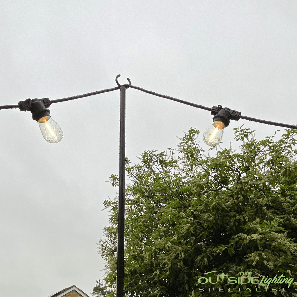 Festoon Lighting Pole- 2.85m Solid Steel -Made in UK | The Outside ...