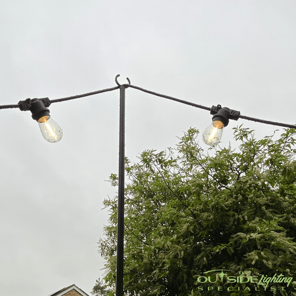 Festoon Lighting Pole- 2.85m Solid Steel -Made in UK - The Outside Lighting Specialists