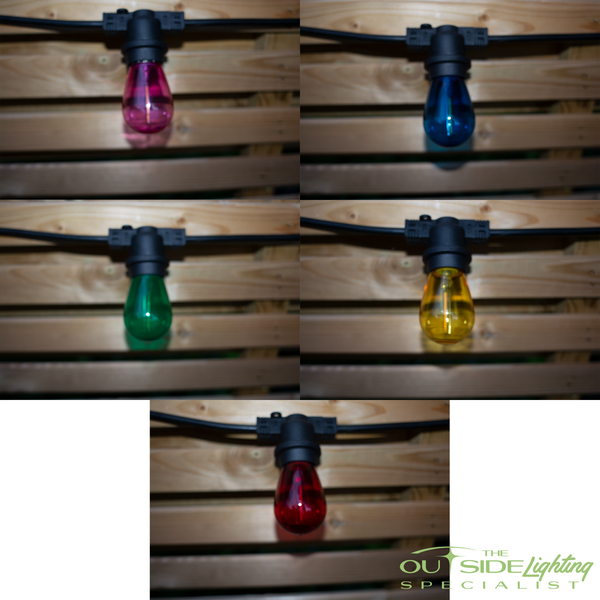 Set of 10 Coloured LED bulbs - The Outside Lighting Specialists