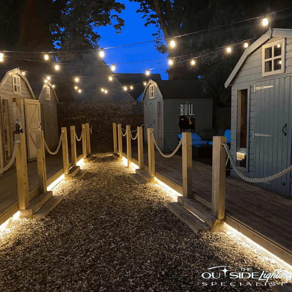 Plug and Play 4m Warm White LED strip with 60w IP66 Transformer - The Outside Lighting Specialists