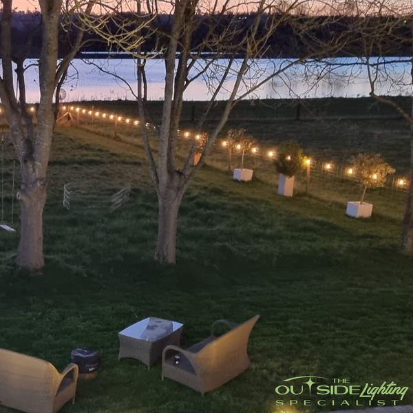 50m Connectable Outdoor String Lights - Fixed Sockets with 50 led bulbs - The Outside Lighting Specialists