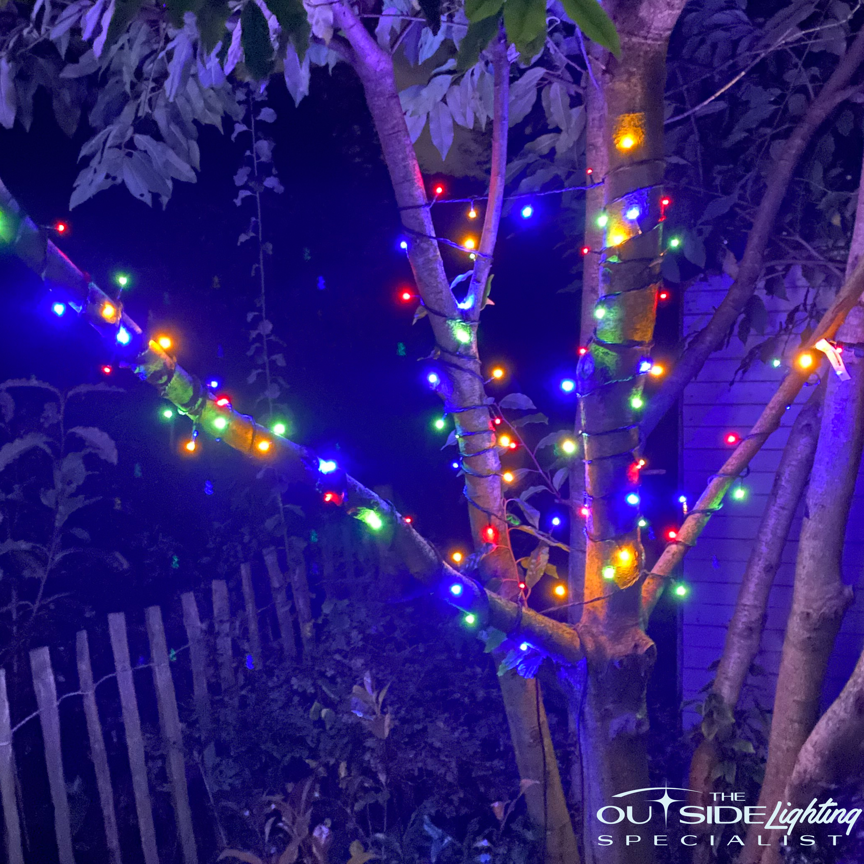 Connectable 10m Multi coloured LED Christmas string lights - The Outside Lighting Specialists