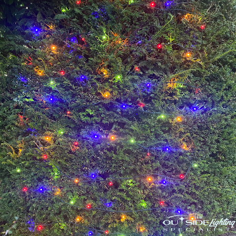 Connectable 10m Multi coloured LED Christmas string lights - The Outside Lighting Specialists