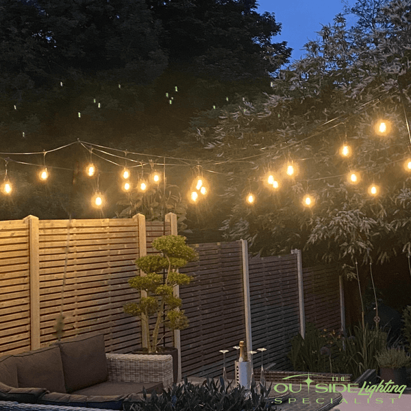 Connectable Outdoor Pendant Cable with 15 LED bulbs per 10m - The Outside Lighting Specialists