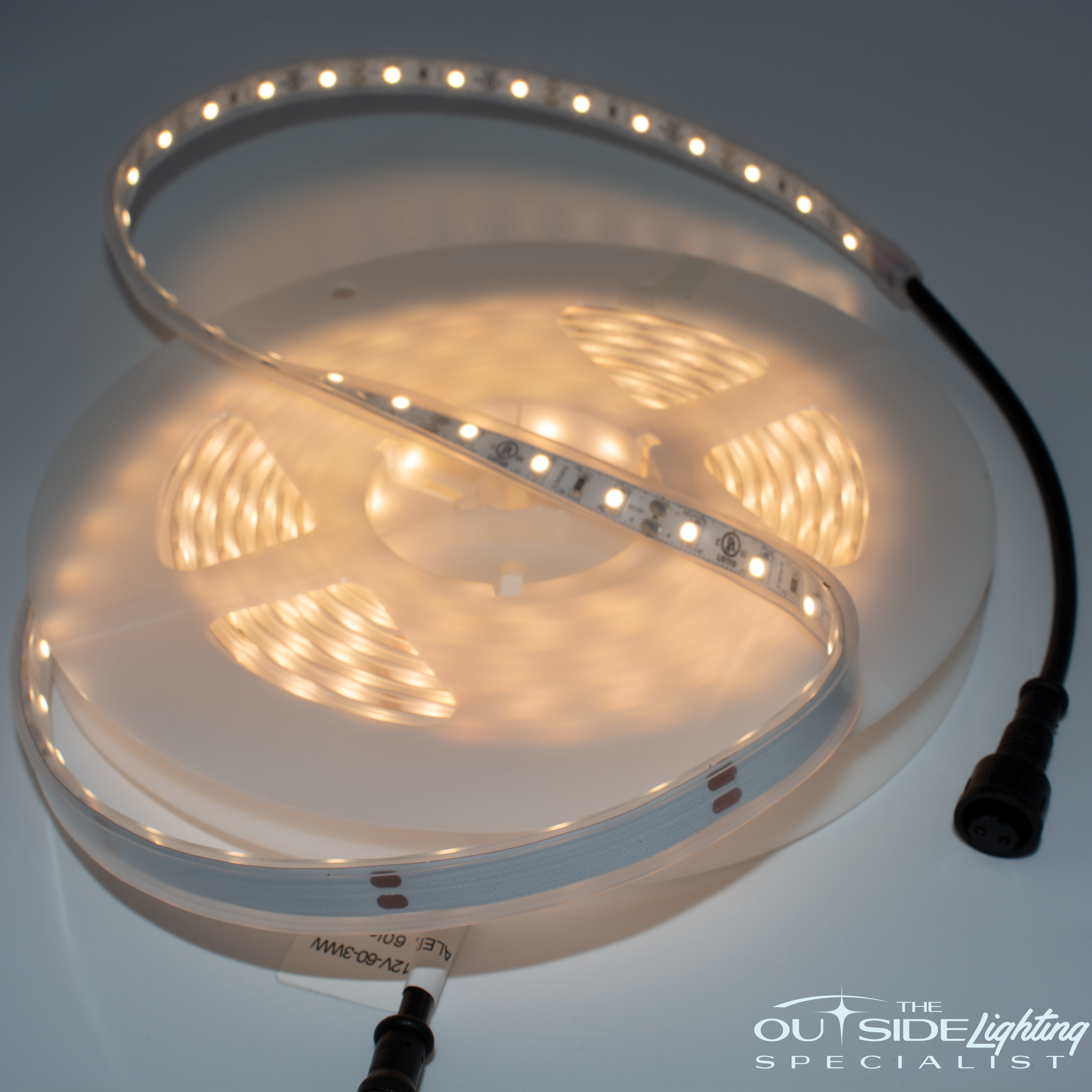 Plug and Play 4m Warm White LED strip with 60w IP66 Transformer - The Outside Lighting Specialists