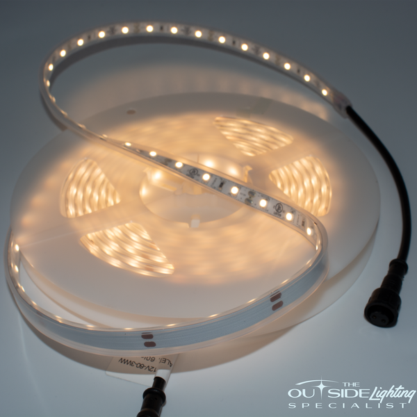 Plug and Play 4m Warm White LED strip with 60w IP66 Transformer - The Outside Lighting Specialists