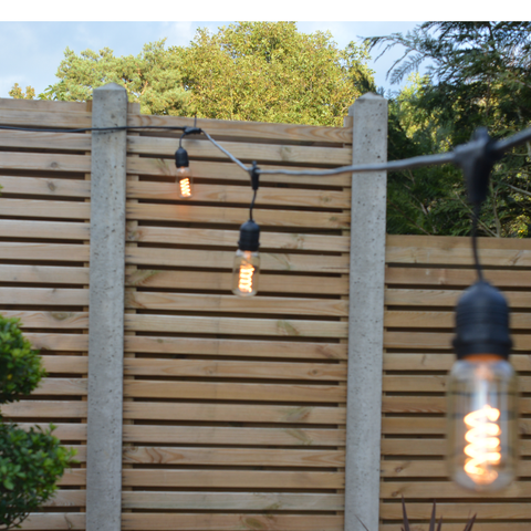 Connectable Outdoor String Lights - Pendant Sockets includes 10 T45 Retro bulbs - The Outside Lighting Specialists